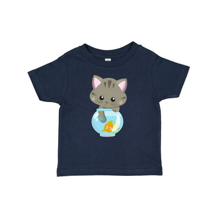 

Inktastic Cute Cat Little Cat Kitty Kitten Fish Bowl Gift Baby Girl T-Shirt