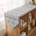 thumbnail image 4 of Black Stripes Table Runner Linen Burlap Table Runner 72 Inches Long Farmhouse Striped Modern Abstract Art Dresser Scarves for Kitchen Island Coffee Dining Room Party Wedding Holiday Decor 16"x72", 4 of 8