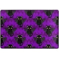 thumbnail image 4 of SKYSONIC Abstract Halloween Cat Wings Non-Slip Area Rug, Funny Purple Floor Carpet for Indoor Front Porch,Living Room, Bedroom,Kitchen,72"x48", 4 of 7