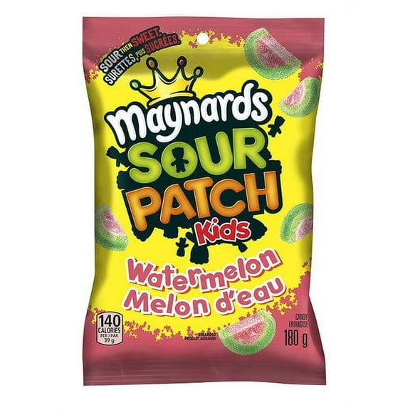 Maynards Sour Patch Kids Watermelon Gummy Candy, 180g/6.3oz, 12 Count, {Imported from Canada}