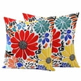 thumbnail image 2 of Pack of 2 Outdoor Pillow Covers 24x24 Inch Waterproof Spring Floral Throw Pillow Covers,Decorative Couch Pillow Case Sham Watercolor Botanical Flowers Summer Patio Garden Pillowcases Cushion Covers, 2 of 8