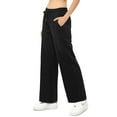 thumbnail image 2 of Stelle Women's Wide Leg Sweatpants Loose Casual Lounge Pants with Pockets,High Waisted Drawstring Cotton Straight Open Bottoms Athletic Long Trousers Pantsfor Work Office Lady Cozy Pants,XS-XXL Black, 2 of 6