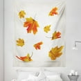 thumbnail image 1 of Maple Leaf Tapestry, Falling Leaves Floating in the Air Forest Symbol Illustration, Fabric Wall Hanging Decor for Bedroom Living Room Dorm, 5 Sizes, Pearl Scarlet and Orange, by Ambesonne, 1 of 1