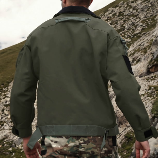 LOVZFMLL Jackets for Men Locomotive Tactics Jacket Zipper Pocket