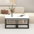 thumbnail image 4 of Nesting Coffee Tables,3 Piece Living Room Coffee Table, Rectangular Coffee Table Set,End Table Side Tables for Living Room Bedroom(White), 4 of 12