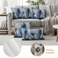 thumbnail image 6 of Blue Gold Feather Outdoor Waterproof Pillow Covers, Modern Oil Painting Gradient White Decorative Square Throw Pillowcase Sofa Cushion Sham for Patio/Couch/Chair, 24"x24" 2 Pack, 6 of 8