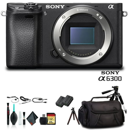 Sony Alpha a6300 Mirrorless Camera Black ILCE6300/B +Soft Bag, Tripod, Additiona