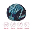thumbnail image 3 of Yiaed Space Skeleton Meditation Print Reusable Shower Cap & Bath Cap & Lined, Oversized Waterproof Shower Caps Designed for all Hair Lengths, 3 of 7