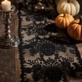thumbnail image 4 of Halloween Table Runner Black Lace Table Runner Spooky Halloween Decor Gothic Halloween Decor for Indoor Dining Room Mantel Party Home Black Halloween Table Decor, 1 Pack, 4 of 7
