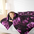 thumbnail image 3 of Homewish Purple Sugar Skull Full Size Comforter Sets,Spooky Halloween Bedding Comforter Set,Flower Duvet,Black Reversible,3 Pieces,1 Comforter and 2 Pillowcases, 3 of 7