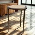 thumbnail image 3 of Aarvum Ellora Side Table – White Marble Top with Raised Brass Rim & Tripod Base, Modern Pedestal Accent Table for Luxury Living Spaces, 3 of 7
