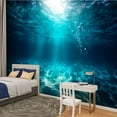 thumbnail image 2 of Peel and Stick Wallpaper Waterproof Underwater Sea Deep Water Abyss Blue Sun light Wall Mural Decor Self Adhesive and Removable 100in x 144in, 2 of 8