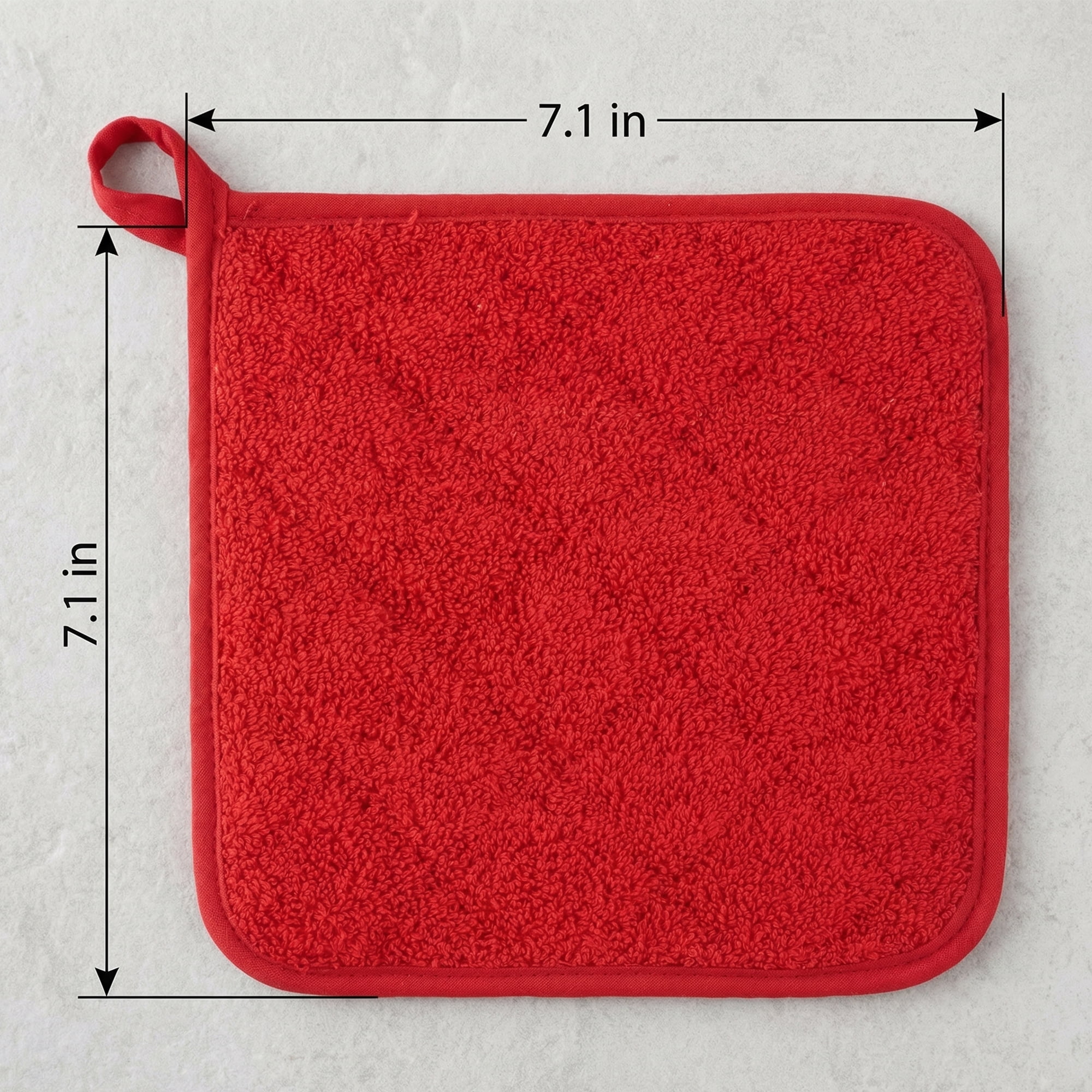 Unique Bargains 2 Pcs Square Pot Holders Heat Resistant Non Slip Pads Red 7.1"x7.1"