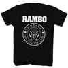 Rambo Movie Action Adventure Rambones Adult T-Shirt Tee