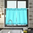 thumbnail image 5 of joogoo Light Blue Curtains Sets Half Window Cafe Farmhouse Tier 2 Panels Short Curtain Rod Pocket 27"W x 24"L, 5 of 7