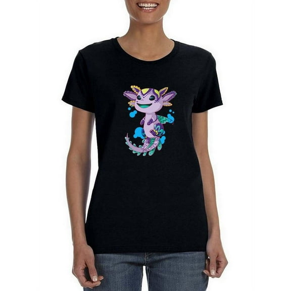 Cute Axolotl T-Shirt Women -Smartprints Designs, Female Small