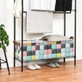thumbnail image 3 of Yayeee Foldable Storage Basket for Shelves with Handles Set of 2 Waterproof Cloth Bins, Gray Checkered Pattern, 3 of 7