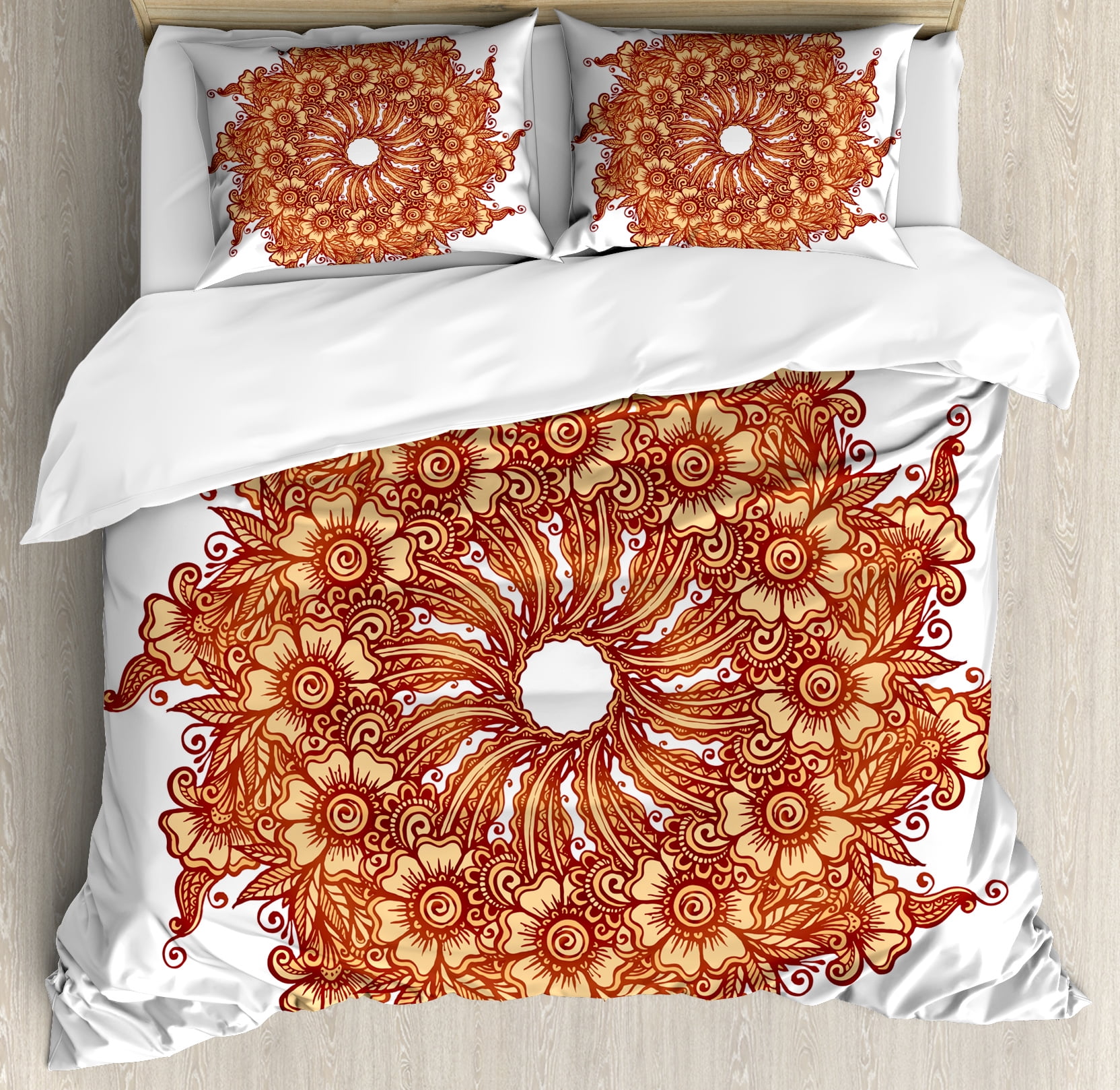 Henna Duvet Cover Set Eastern Civilization Inspired Fl Tattoo Henna Duvet Cover Set Eastern Civilization Inspired Fl Tattoo Design Mehndi Motif Ilration Decorative Bedding With Pillow Shams Mustard Dark