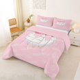thumbnail image 2 of Manfei Pink Bowknot Full Size Comforter Sets,3D Cartoon Volleyball Pattern Bedding Comforter Set,Pink Reversible,3pcs,1 Comforter and 2 Pillowcases, 2 of 7
