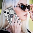 thumbnail image 6 of Compatible with iPhone 15 Plus Shiny Plating Marble Case with Detachable Glitter Paper for Women Men Fashion Luxury Electroplated Soft TPU Camera Protection Shockproof Phone Cover, Silver, 6 of 6