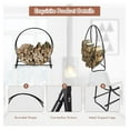 thumbnail image 6 of Werqueid Fireplace Accessories Firewood Rack - 40 Inch Tubular Log Hoop for Indoor, Outdoor Use, Heavy-duty Steel Frame, Firewood Holder for Patio, Deck, Porch, Easy Assembly Fireplace Wood Holder, 6 of 9