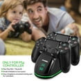 thumbnail image 6 of Charging Station Fit for PS4 Controller, TSV Fast Dual Charging Dock Fit for Sony PlayStation 4 Wireless Dualshock Controllers, Charger Stand with LED Indicator, USB Cable, 6 of 10