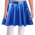 thumbnail image 6 of TiaoBug Kids Girls 2 Piece Hip Hop Latin Jazz Dance Outfit Sequin Sleeveless Crop Top with Metallic Skirt Set Royal Blue 14, 6 of 7
