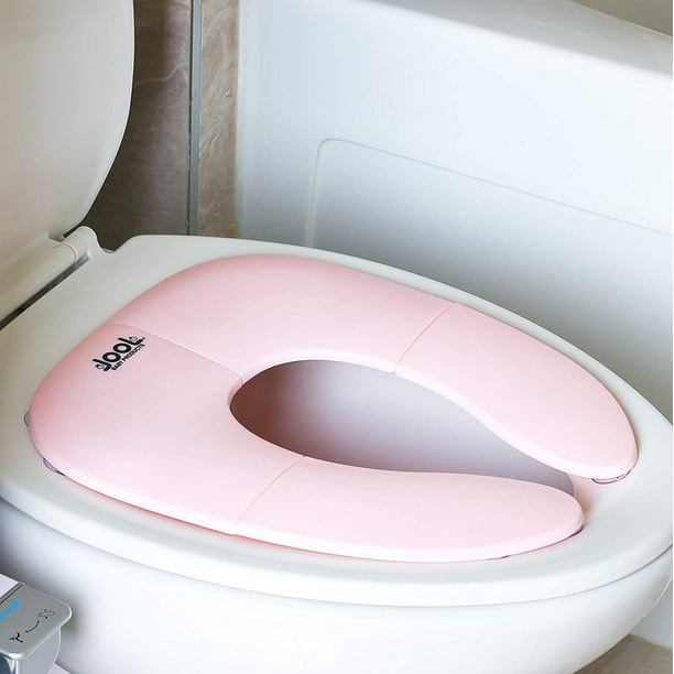 Folding Travel Potty Seat for Girls, Fits Round & Oval Toilets, Non