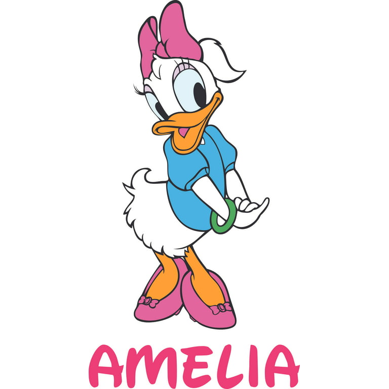 Daisy Duck Donald Customized Wall Decal - Custom Vinyl Wall Art -  Personalized Name - Baby Girls Boys Kids Bedroom Wall Decal Room Decor Wall  Stickers Decoration Size (40x20 inch) 