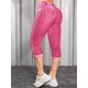 thumbnail image 5 of Pantalones vaqueros recortados para mujer, informales, de verano, con dobladillo rasgado, cintura media, rosa, talla grande, 5 of 5