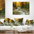 thumbnail image 3 of Designart Forest Waterfall with Yellow Trees - Landscape Printed Throw Pillow - 16x16, 3 of 4