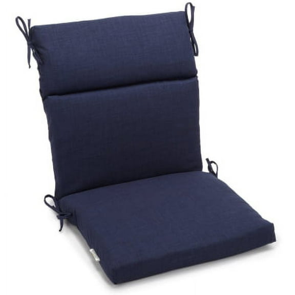 Blazing Needles 18” x 38” Azul Solid Print Chair Cushion, Water-Resistant and UV Resistant