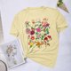 thumbnail image 5 of Blusas de Verano de las Mujeres Flor Impresa Cuello Redondo Manga Corta Superior, Verano Superior de las Mujeres, 5 of 8
