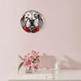 thumbnail image 3 of ATEDEANEI 12" Wall Clock Battery Operated Silent Non Ticking Hipster Puppy Bulldog In Headband Drawing, 3 of 5