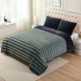 thumbnail image 4 of NC Faux Fur & Warm Fleece Blanket King Size 85"x93", A & B Printed Patterns 3-Ply Heavy Thick Microfiber Plush Blanket 8.5LB, Elephant & Dark Green, 4 of 8