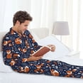 thumbnail image 5 of KLL Cute Foxes Sleepwear Mens Flannel Pajamas,Long Cotton Pj Set, 5 of 7