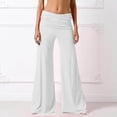 thumbnail image 4 of HongQid Yoga Pants Wide Leg Loose Fit Lounge Pant with Ruched Waist Fold Over Low Waist Stretchy Baggy Outfits, 4 of 6