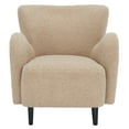 thumbnail image 4 of SAFAVIEH Couture Rayanne Modern Faux Lamb Wool Solid Accent Chair, Light Brown, 4 of 13