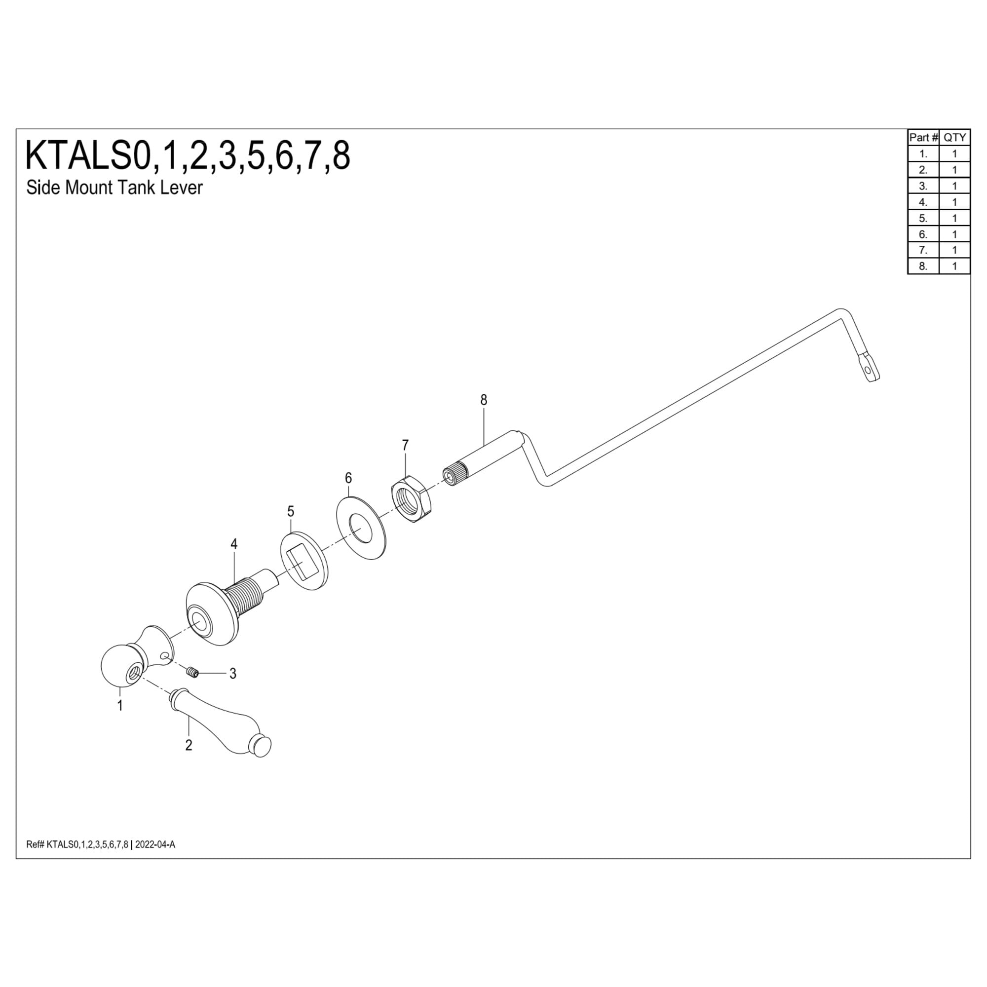Kingston Brass KTALS5 Victorian Side Mount Toilet Tank Lever, Left/Right Installation in Oil Rubbed Bronze