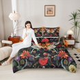 thumbnail image 4 of Feelyou Adult Bohemian Butterfly Bedding Comforter Set, Western Jungle Floral Twin Comforter Sets, Rustic Farmhouse Theme Reversible Bedding Set, Microfiber Bedroom Decor, 2 Pieces, 4 of 8