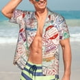 thumbnail image 5 of Lsque Passport Stamp pattern Hawaiian Shirt for Men, Unisex Summer Beach Casual Short Sleeve Button Down Shirts-XX-Large, 5 of 9