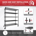 thumbnail image 4 of VEIKOUS 5-Tier Shelving Unit with Wheels, 3000 LBS Heavy Duty NSF-Certified Wire Storage Rack with Adjustable Shelves, Anti-Tip System, Metal Wire Shelf for Kitchen, Garage, Warehouse, Commercial Use, 4 of 12