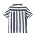 thumbnail image 5 of Coerni Girls Striped Shirts Short Sleeve Summer Kids Cotton Linen Shirt Aesthetic Button Down Loose Tops Lapel Fashion, 5 of 7