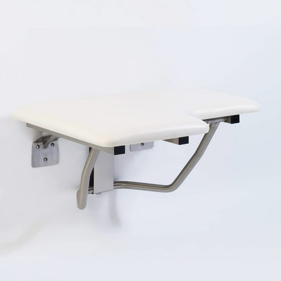 Folding Shower Chair for Elderly and Disabled | ADA Folding Shower Seat Wall Mounted holds up to 600 lbs | Padded Shower Chair for Inside Shower 304 Stainless Steel | 34.5" x21” Right Hand