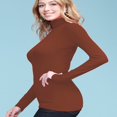 thumbnail image 4 of Women‘s Long Sleeve Rib Turtleneck Top Pullover Sweater L RED, 4 of 6