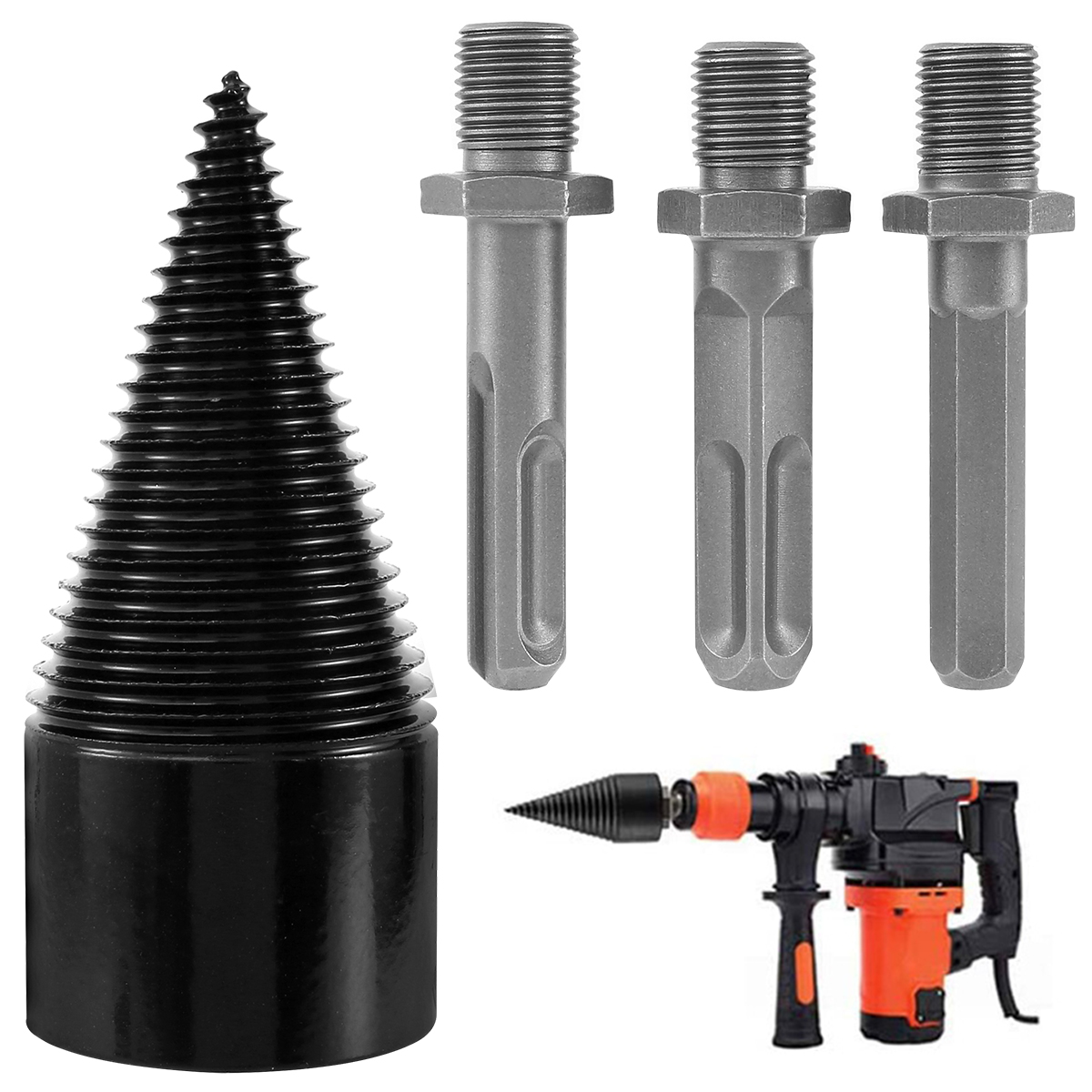 Wood Splitting Drill Bit High Carbon Steel Firewood Log Splitter Drill