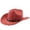 Brick Red, variant on Zijinkuiwen Unisex Suede Cowboy Hat with Braided Leather Rope Ornament Band Wide Brim for Western Themed Party Cosplay Country Music Festival Gathering,Grey,One Size