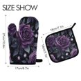 thumbnail image 2 of Yayeee Oven Mitts and Pot Holder Set of 2 Heat Resistant Kitchen Gloves Baking Hot Pad, Roses and Pearls, 2 of 5
