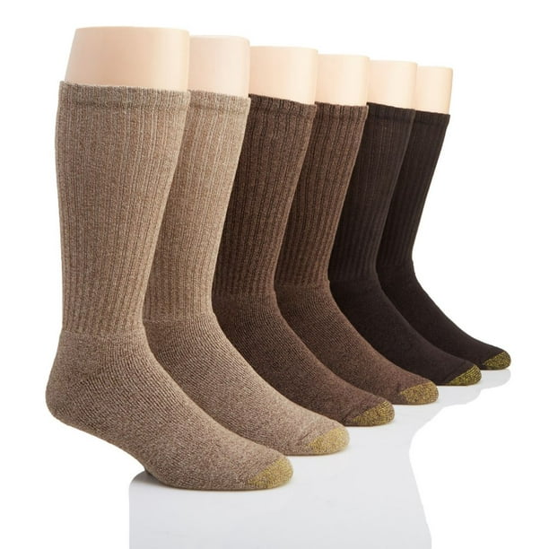 Men's Gold Toe 3400S Moisture Control Harrington Crew Sock 6 Pack