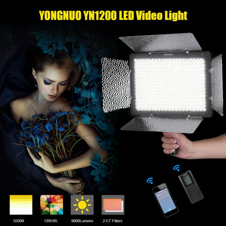 YONGNUO YN1200 Pro LED Video Light 5500K Photography and Video Recording Fill Light w/ 2Pcs CT Filters & Remote Controller Adjustable Brightness CRI≥95 Support APP Remote Control Studio (Best Studio Recording App)